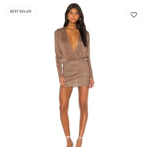 Superdown aura mocha metallic dress (REVOLVE)